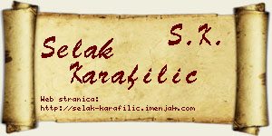 Selak Karafilić vizit kartica